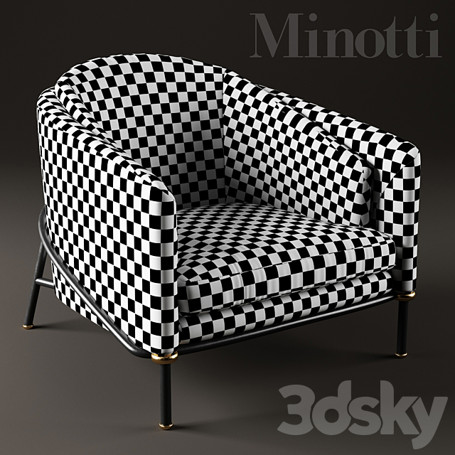 Minotti Fil noir Black 3DS Max Model - thumbnail 3