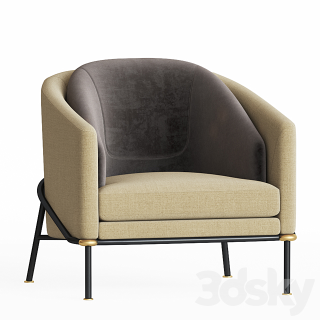 Minotti Filnoir Armchair 3ds Max - thumbnail 2