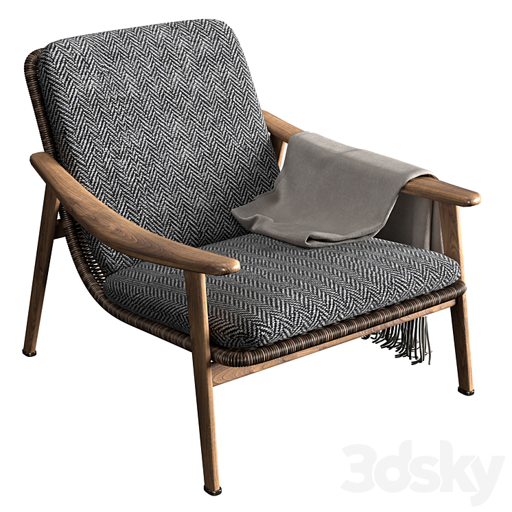 Minotti fynn armchair 3DS Max - thumbnail 1