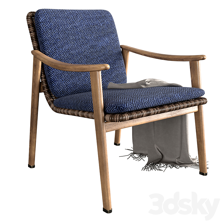 Minotti fynn little armchair 3DS Max - thumbnail 1