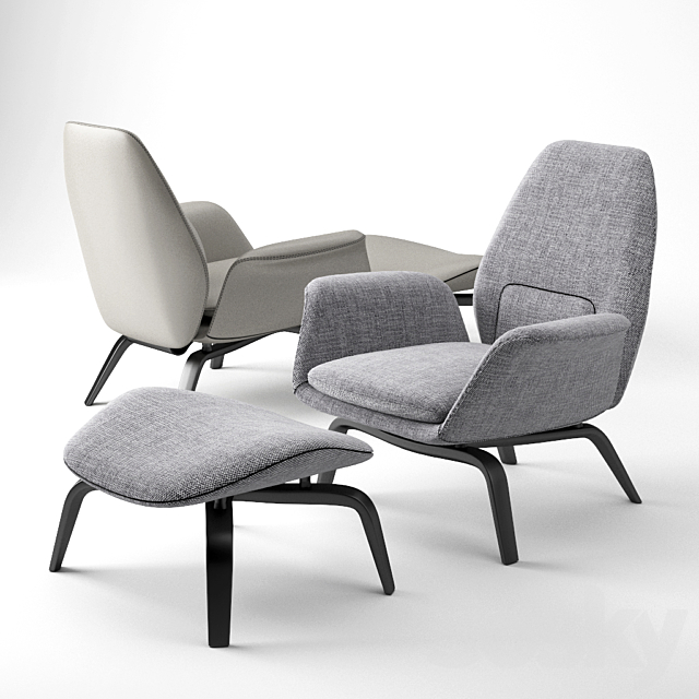 Minotti Gilliam Armchair 3ds Max - thumbnail 1