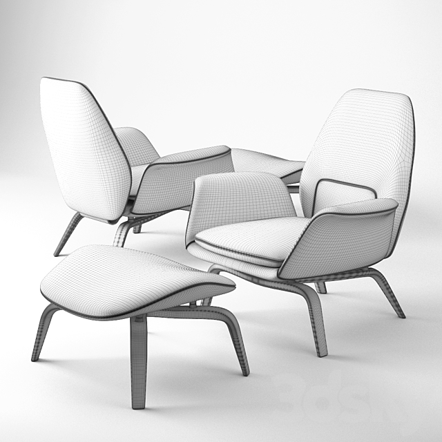 Minotti Gilliam Armchair 3ds Max - thumbnail 2