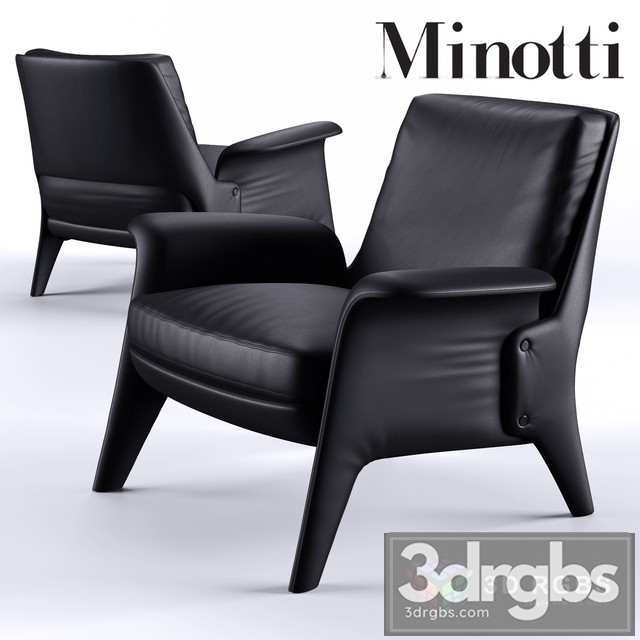 Minotti Glover Armchair 3dsmax Download - thumbnail 1