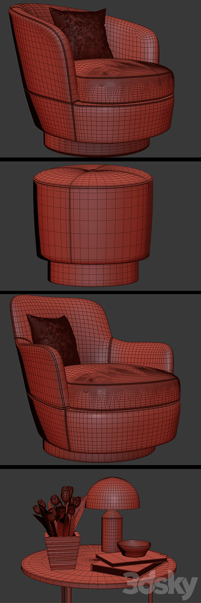 Minotti Jacques Armchair Set 3DS Max Model - thumbnail 3