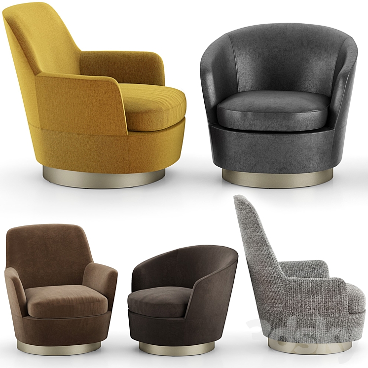 Minotti Jacques Armchairs 3DS Max - thumbnail 1