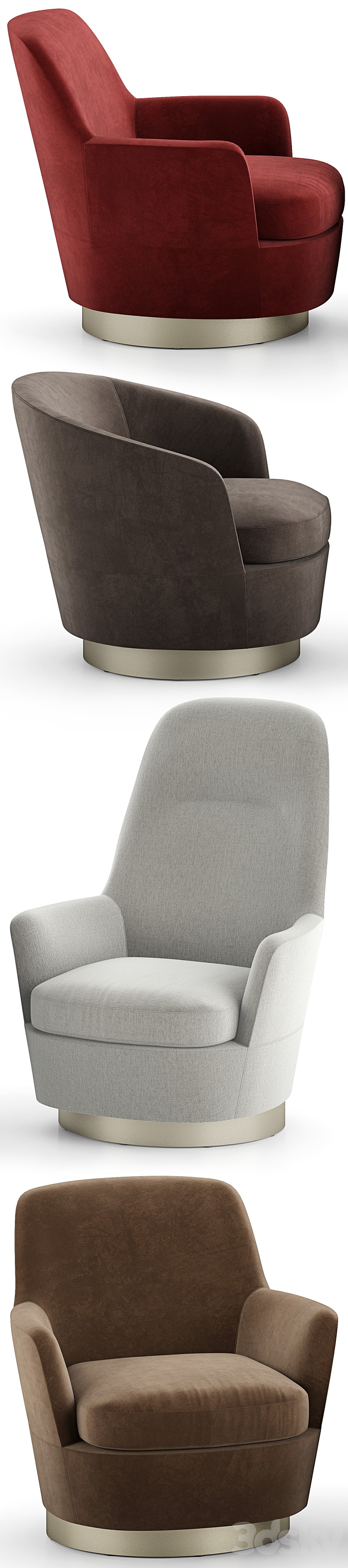 Minotti Jacques Armchairs 3DS Max - thumbnail 2