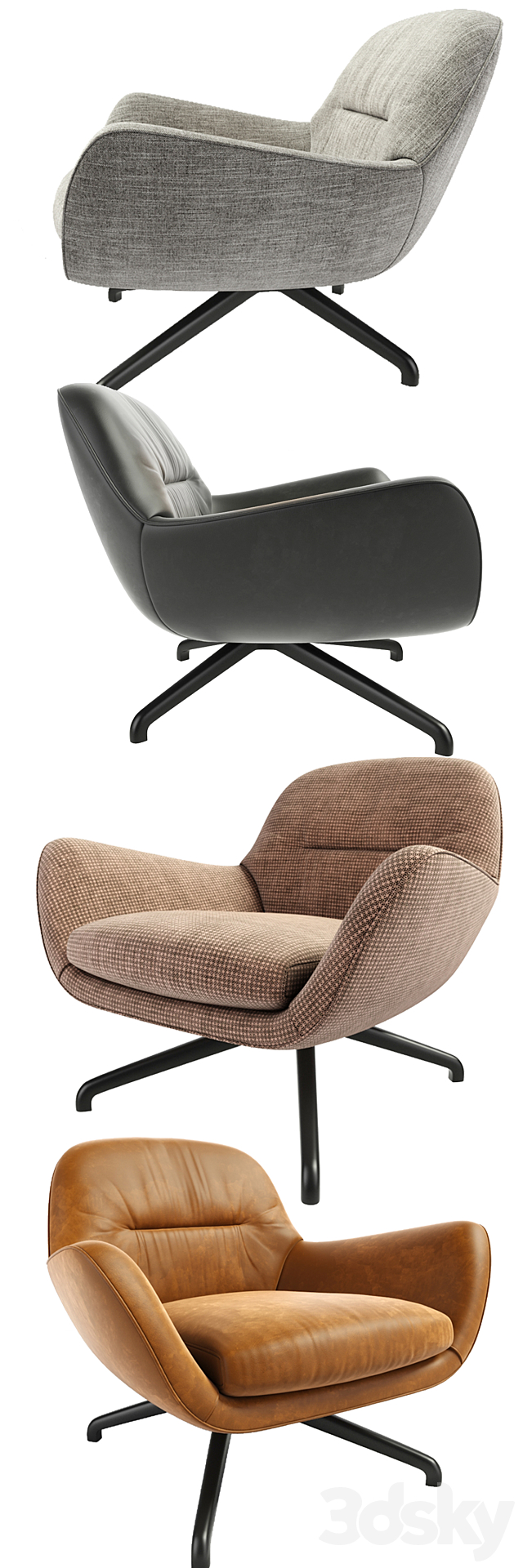 Minotti Jensen Arm Chair 3ds Max - thumbnail 2