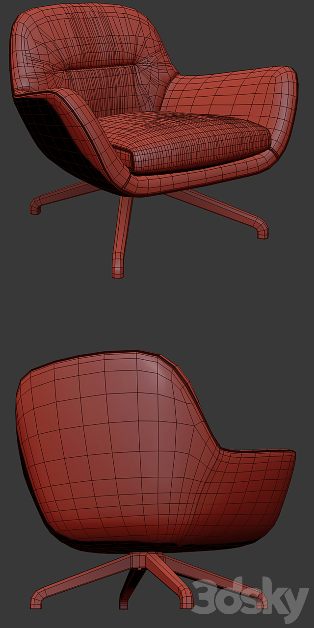 Minotti Jensen Arm Chair 3ds Max - thumbnail 3