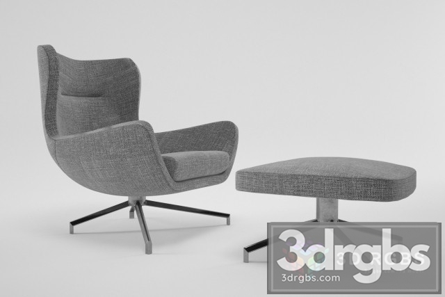 Minotti Jensen Armchair 02 3dsmax Download - thumbnail 1