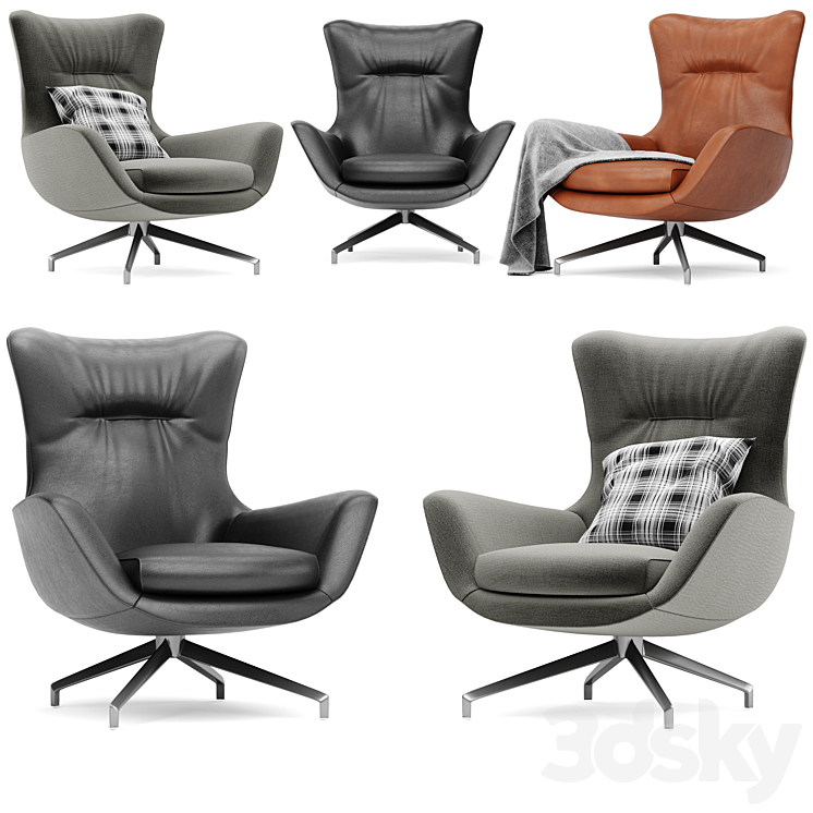 Minotti Jensen Armchair 3DS Max - thumbnail 1