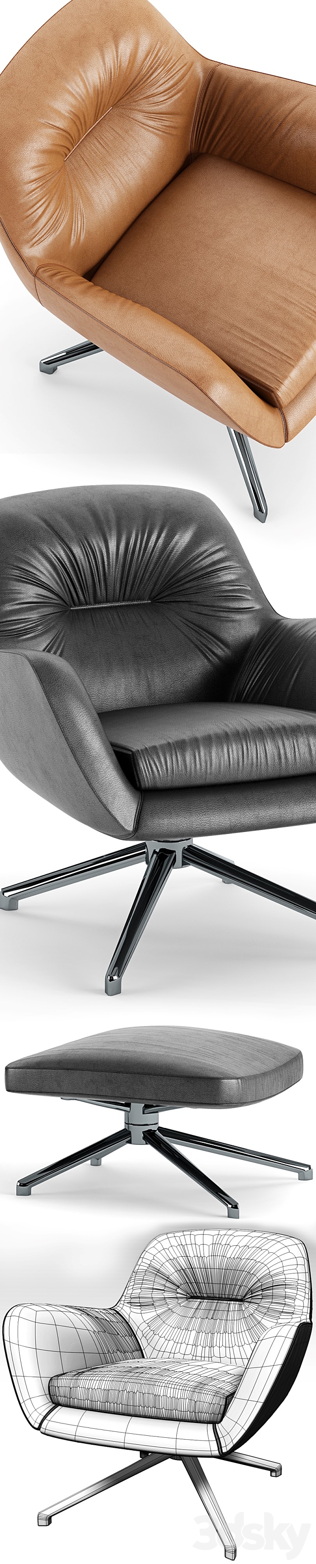 Minotti Jensen Armchair 3ds Max - thumbnail 3