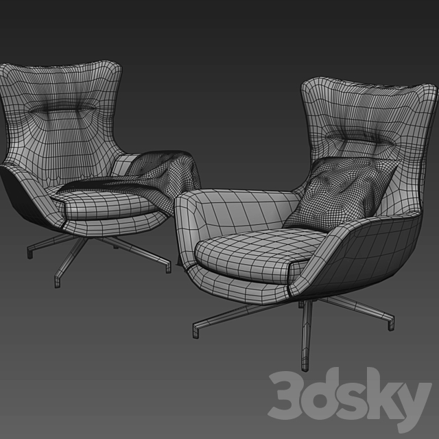 Minotti Jensen Armchair 3DSMax File - thumbnail 2