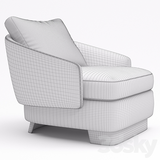 Minotti Lawson Large Armchair 3ds Max - thumbnail 3