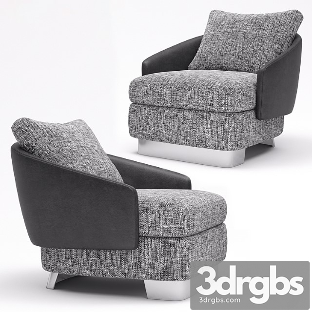 Minotti lawson large armchair 3dsmax Download - thumbnail 1