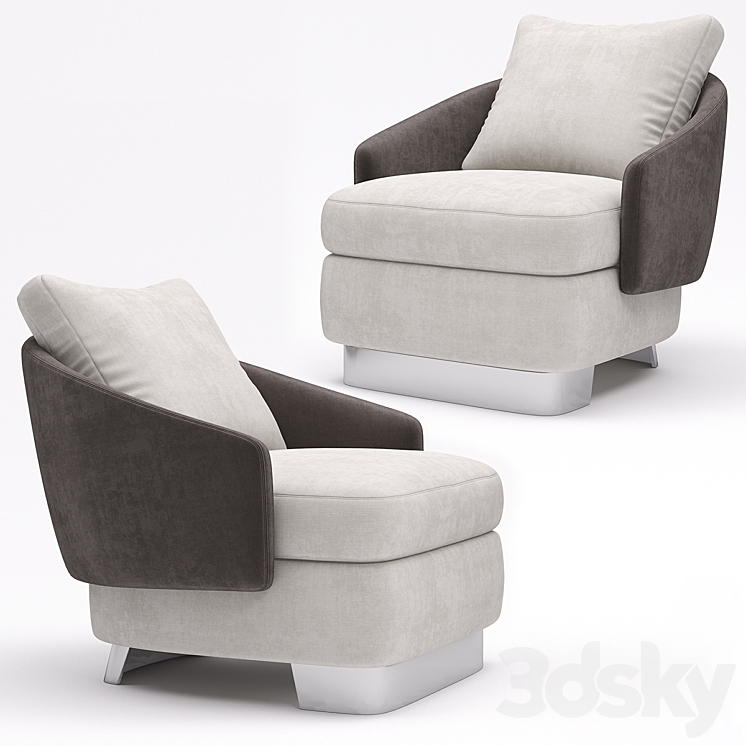 Minotti Lawson Medium Armchair 3DS Max - thumbnail 1