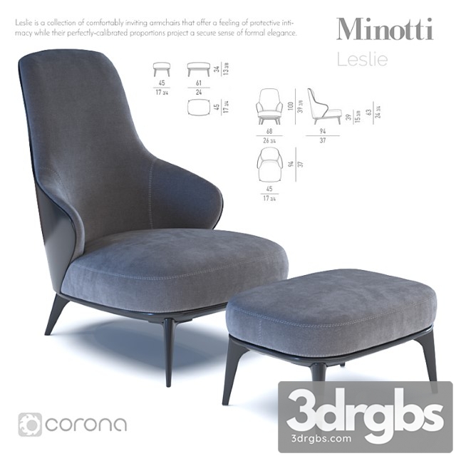 Minotti leslie 3dsmax Download - thumbnail 1