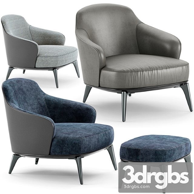 Minotti leslie armchair 2 1 3dsmax Download - thumbnail 1