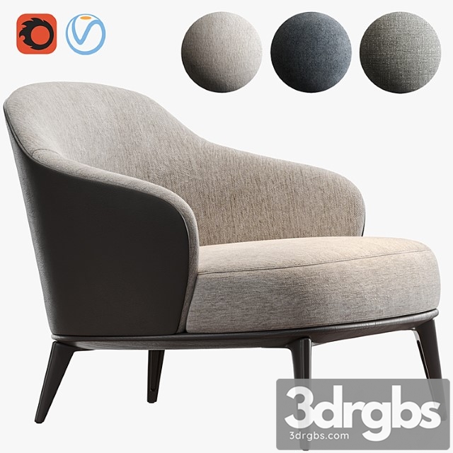 Minotti leslie armchair 2 3dsmax Download - thumbnail 1