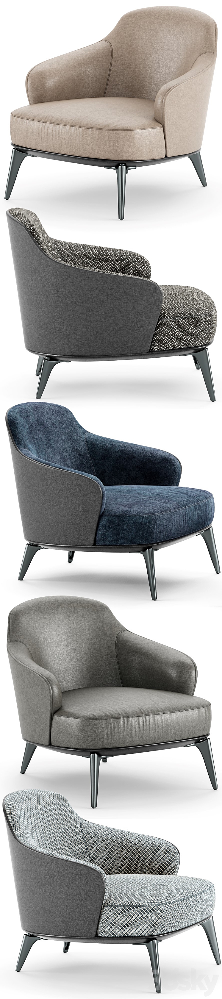 Minotti Leslie Armchair 3DS Max - thumbnail 2