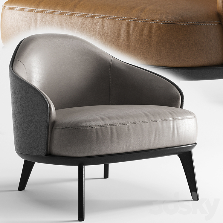 Minotti leslie armchair 3DS Max - thumbnail 2