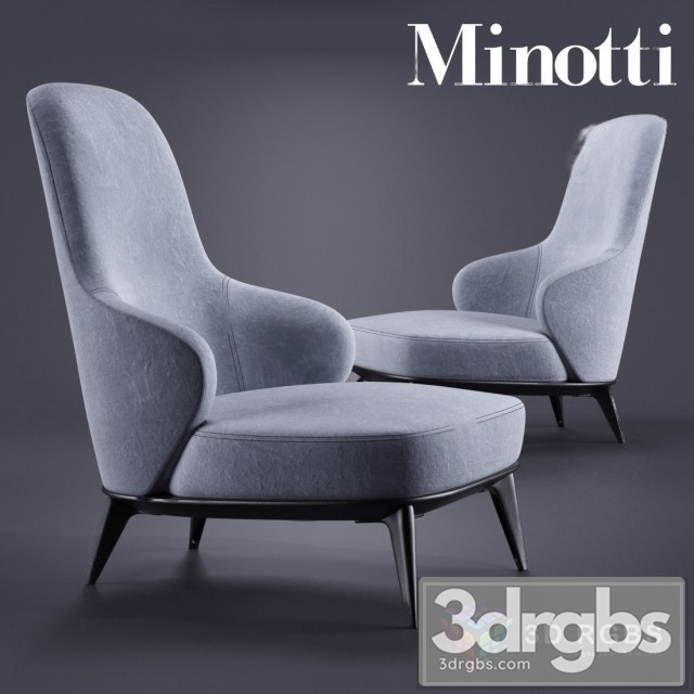 Minotti Leslie Bergere Armchair 3dsmax Download - thumbnail 1