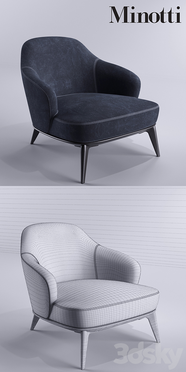 Minotti Leslie Poltrona Armchair 3DSMax File - thumbnail 3