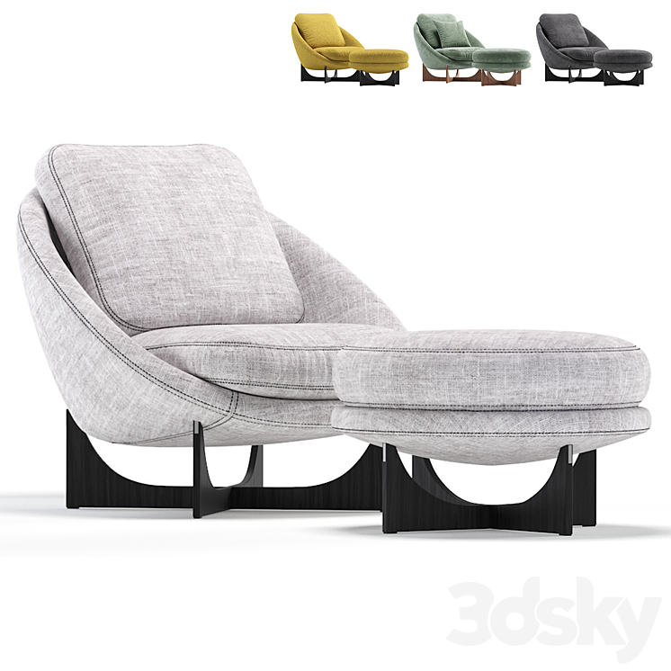 Minotti Lido Armchair\/Кресло Лидо 3DS Max Model - thumbnail 2