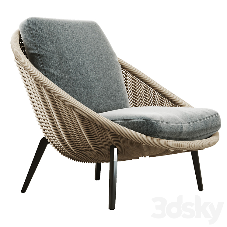 Minotti Lido Cord Outdoor Armchair 3DS Max Model - thumbnail 3