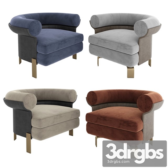 Minotti mattia armchairs 3dsmax Download - thumbnail 1