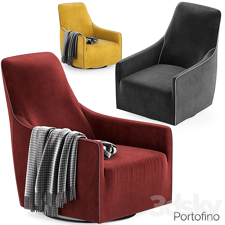 Minotti Portofino Armchair 1 3DS Max - thumbnail 1