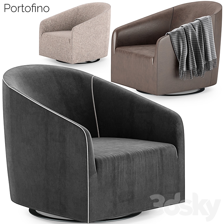 Minotti Portofino Armchair 2 3DS Max - thumbnail 1