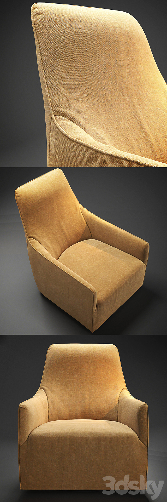 Minotti Portofino Bergere 3DS Max Model - thumbnail 2