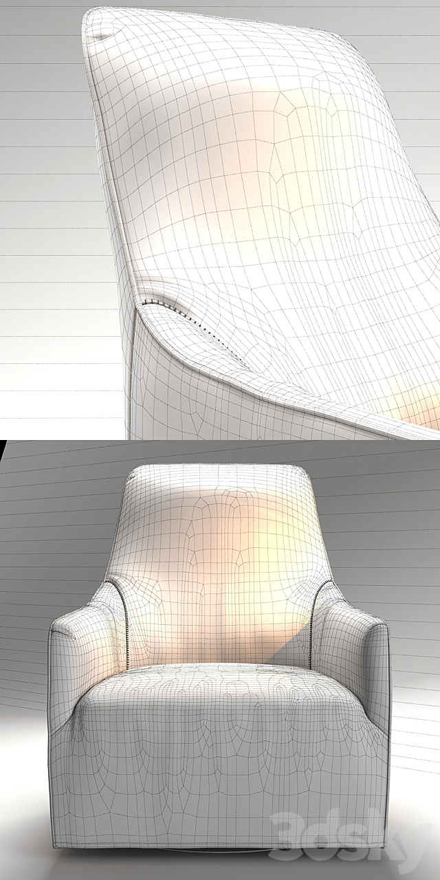 Minotti Portofino Bergere 3DS Max Model - thumbnail 3