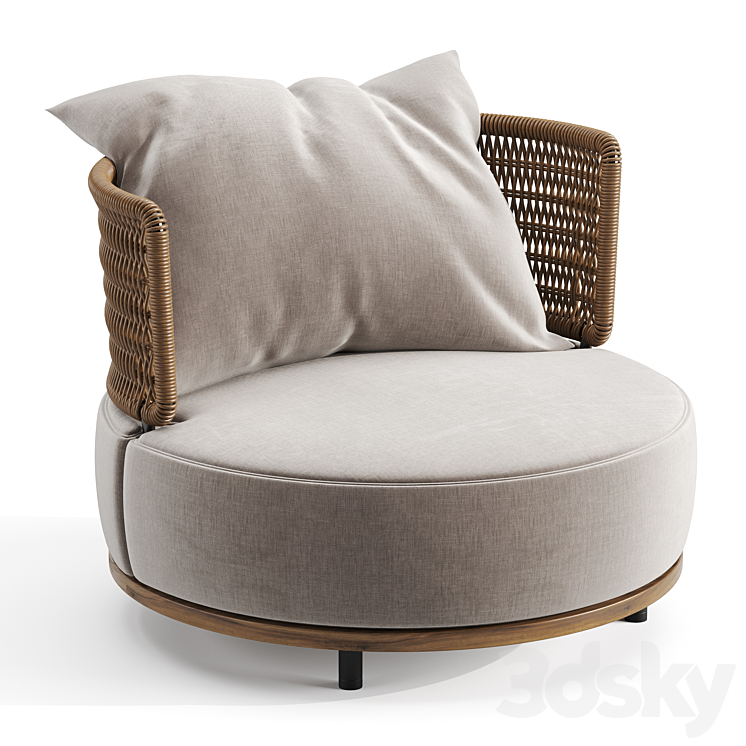 Minotti quadrado armchair 3DS Max Model - thumbnail 1