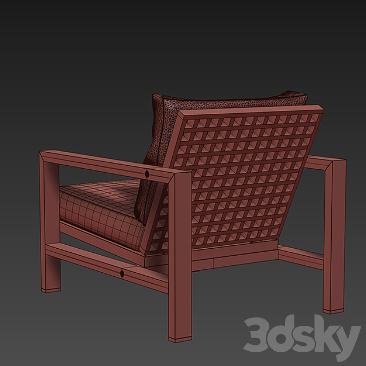 Minotti quadrado armchair 3DS Max - thumbnail 2