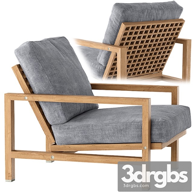 Minotti quadrado armchair 3dsmax Download - thumbnail 1