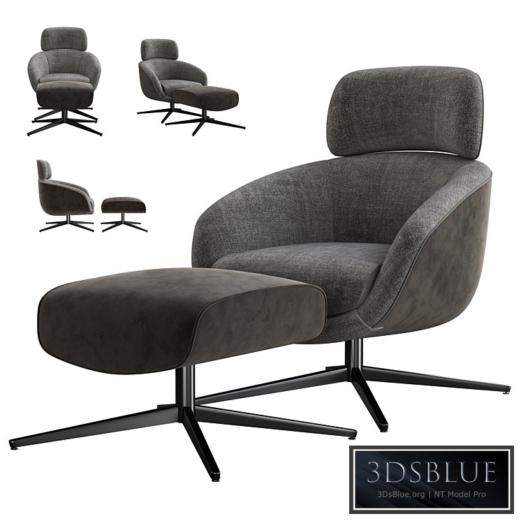 Minotti russell armchair 3DS Max - thumbnail 3