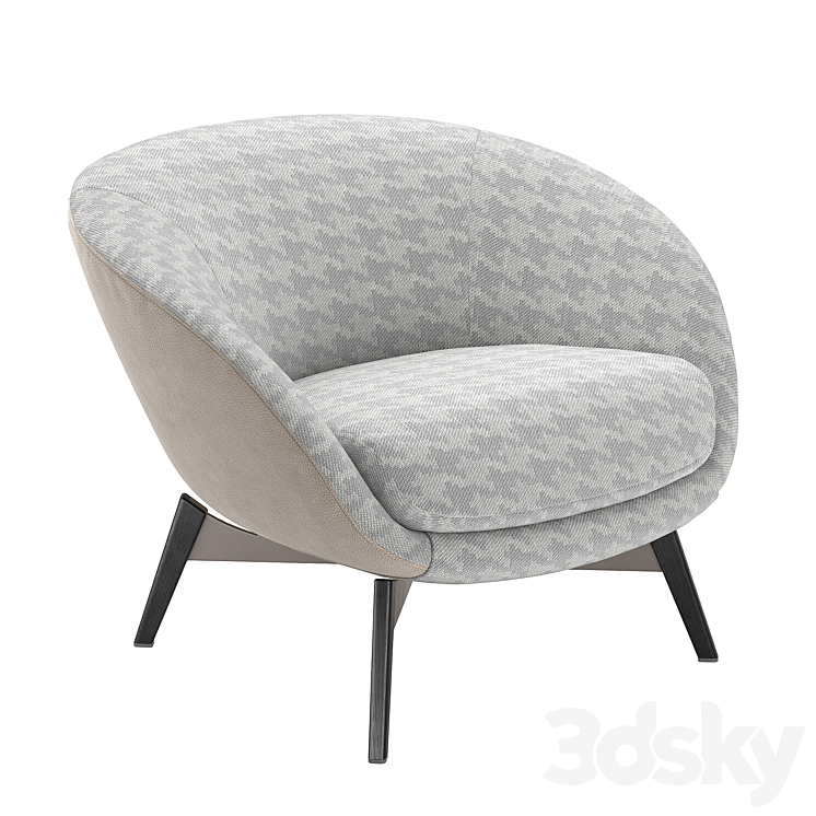 Minotti Russell Armchair Fixed 3DS Max - thumbnail 1