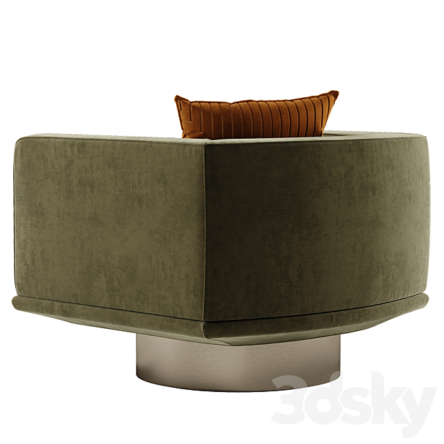 Minotti Sally armchair 3DS Max Model - thumbnail 4