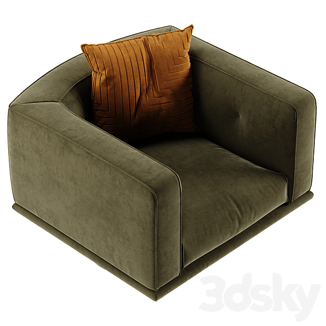 Minotti Sally armchair 3DS Max Model - thumbnail 6