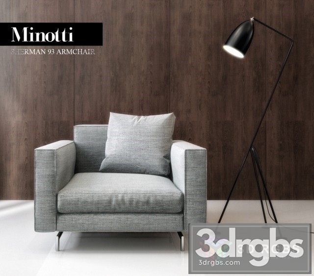 Minotti  Sherman 93 Armchair 3dsmax Download - thumbnail 1