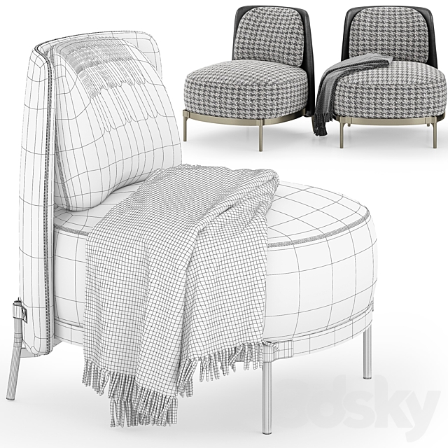 Minotti Tape Armchair 1 3ds Max - thumbnail 3