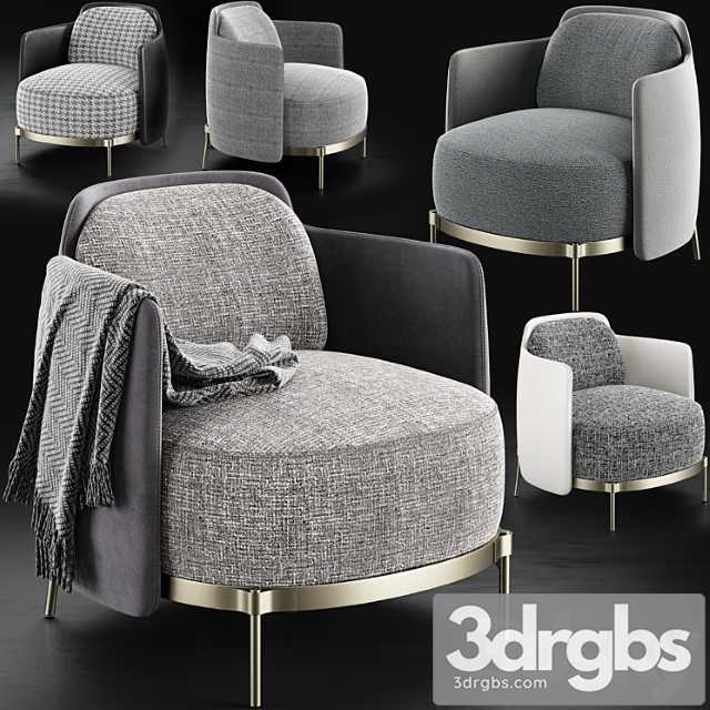 Minotti Tape Armchair 2 3dsmax Download - thumbnail 1