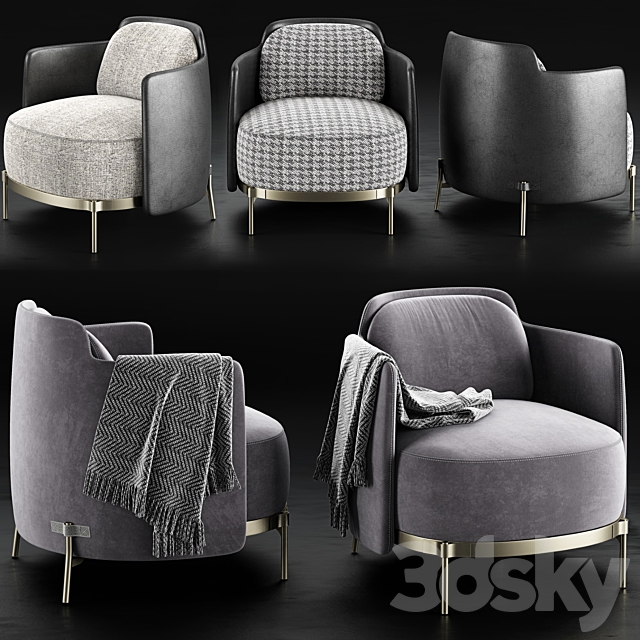 Minotti Tape Armchair 2 3dsMax Model - thumbnail 2