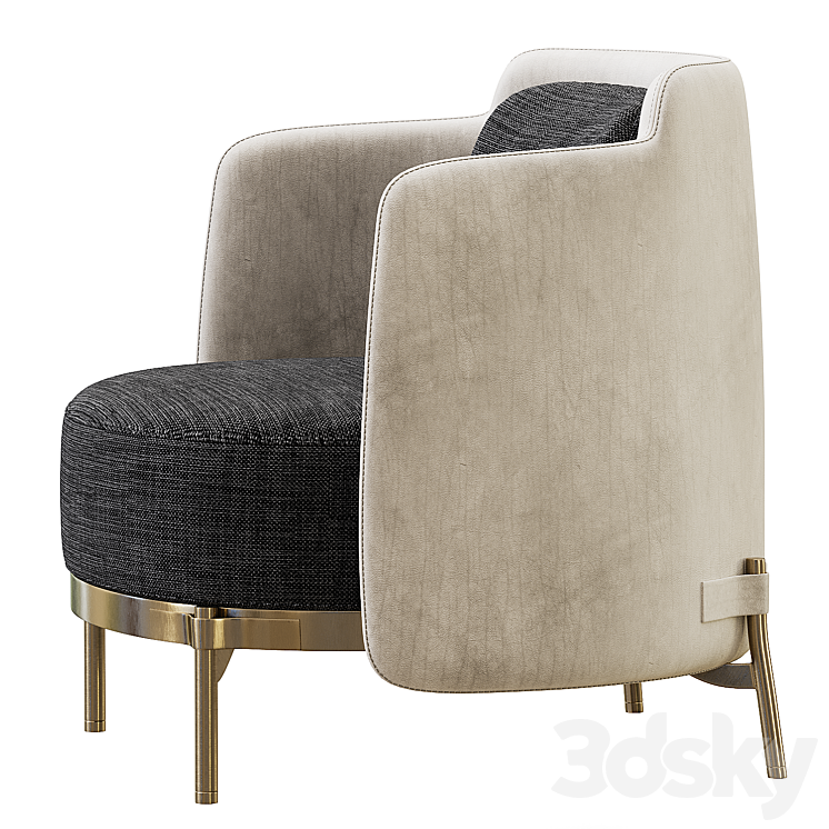 Minotti Tape Armchair 3DS Max - thumbnail 2