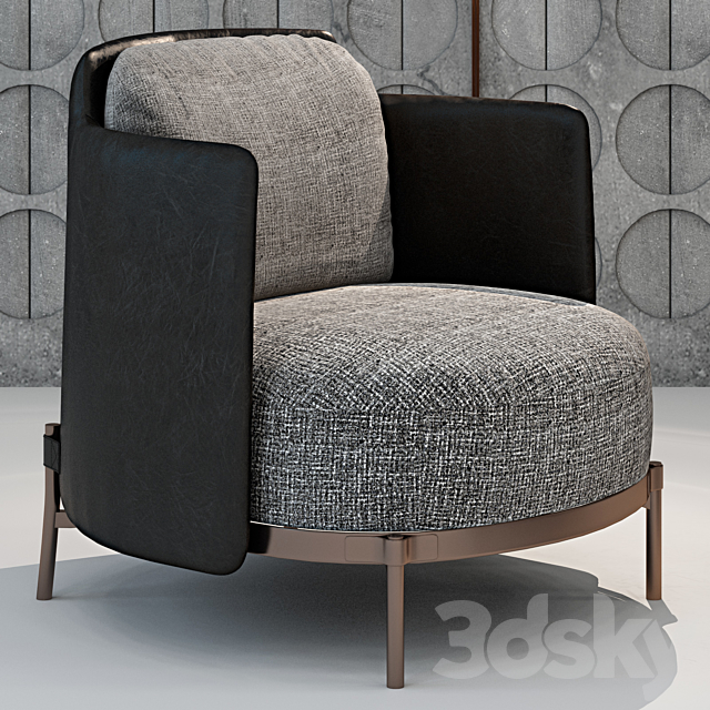 Minotti Tape armchair 3ds Max - thumbnail 1