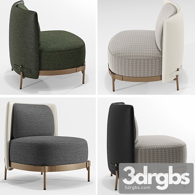 Minotti tape armchairs_2 3dsmax Download - thumbnail 1