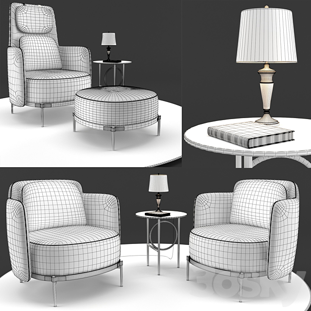 Minotti tape dark set 3DSMax File - thumbnail 3