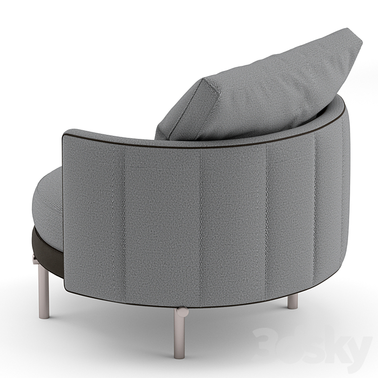 Minotti torii lounge chair 3DS Max - thumbnail 2