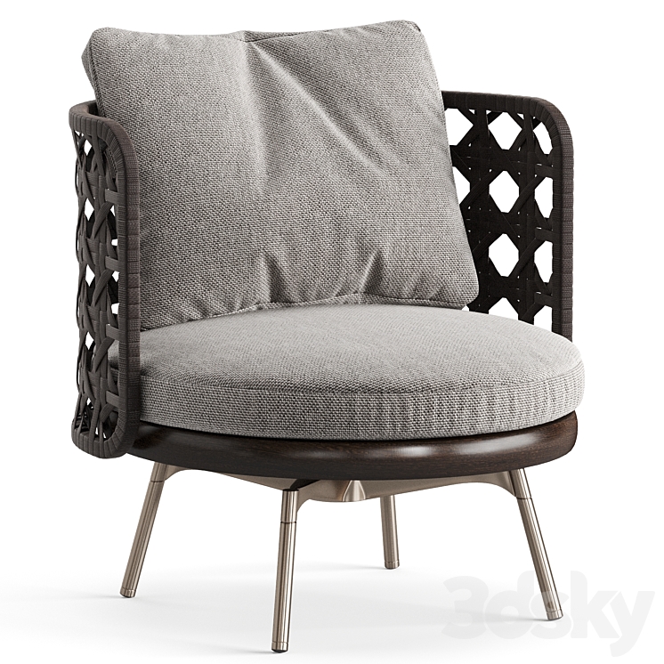 Minotti torii nest armchair 3DS Max Model - thumbnail 2